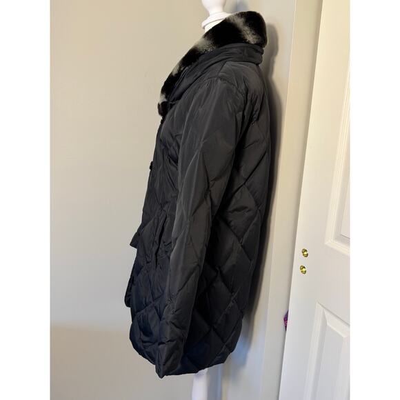 Belle Fare Kleve Puffer Coat Rabbit Fur Goose Down Stadium Coat Size S - Picture 7 of 13